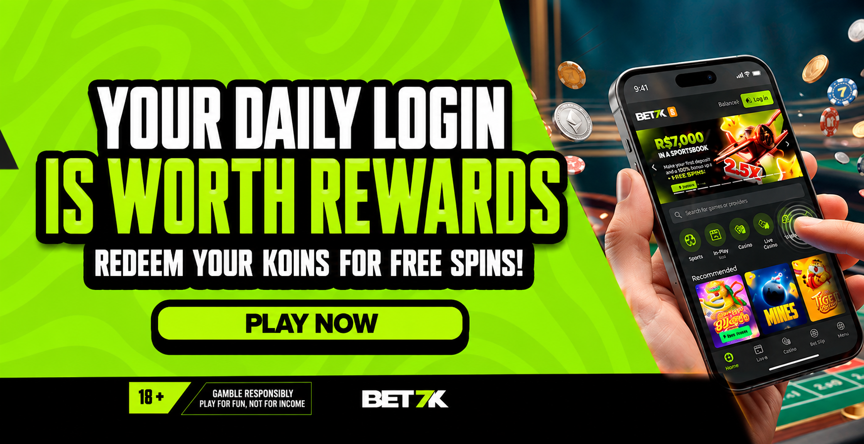 Log in for 7 days: earn Koins and super surprise rewards! Log in for 7 days: earn Koins and super surprise rewards!